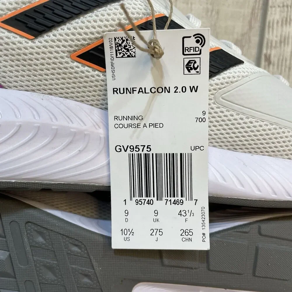 Adidas Run Falcon 2.0 Women’s Size 10.5 Running Shoes White Pink Black Walking